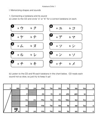 Katakana Quiz #1 | PDF