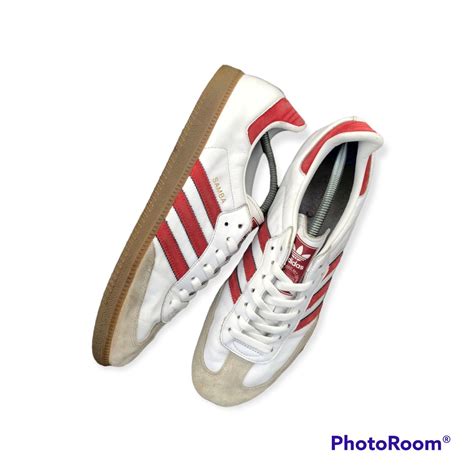 Adidas samba red stripe, Men's Fashion, Footwear, Sneakers on Carousell