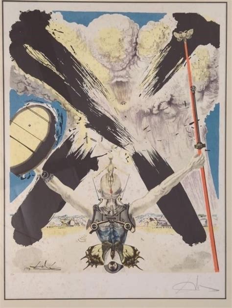 Salvador Dal Dali The Fight Against Danger Signed Litho Coa