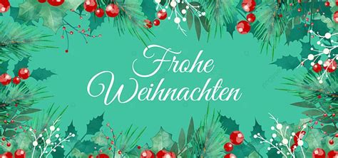 German Christmas Green Leaves And Berries Background Germany