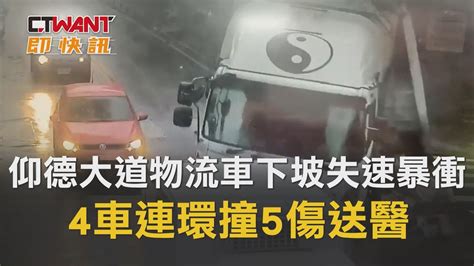 Ctwant 周刊王 即時新聞 仰德大道物流車下坡失速暴衝 4車連環撞5傷送醫 Youtube