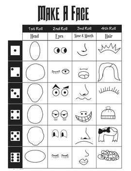 Roll-a-Dice Make-a-Face by Kylie Laminack | TPT