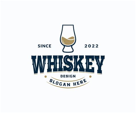 Whisky Bar Logo Design Luxury Vintage Whiskey Glass Logo Label Design