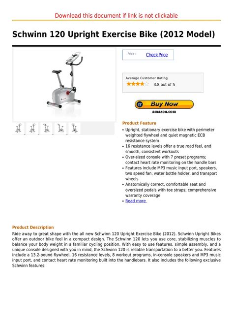 Schwinn 120 Upright Exercise Bike 2012 Model By Carolyn Mullins Issuu