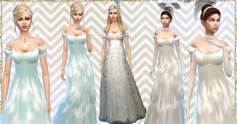 Mythical Dreams Sims 4 Neoclassic Georgian Historical Long Dresses