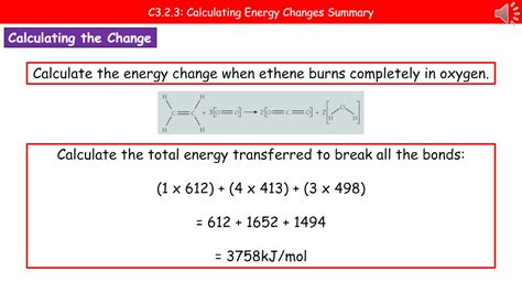 OCR Gateway A C3 2 3 Calculating Energy Changes Summary Higher Tier