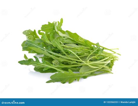 Fresh Rocket Lettuce Leaves or Sweet Rucola Salad Isolated on White B ...