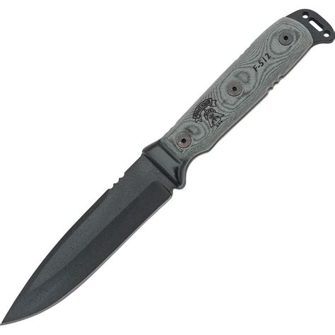 Tops H01 Mohawk Hunter Fixed Black Traction Coated Blade Knife With