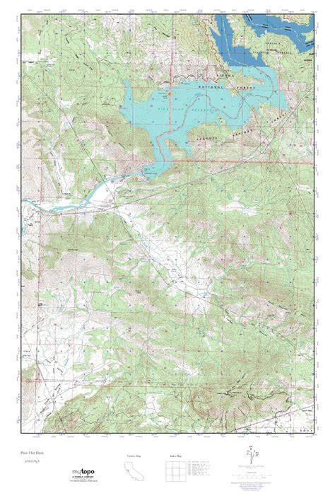 Mytopo Pine Flat Dam California Usgs Quad Topo Map