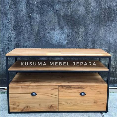 Jual Meja Nakas Meja Tv Konsul Laci Industrial Kayu Jati Panjang