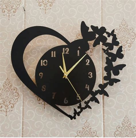 Butterfly Heart Wall Clock - Amazing Acrylic Wall Clock Design - Design ...