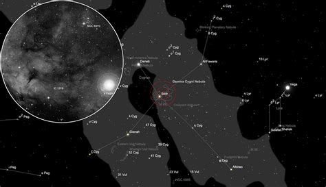 Gamma Cygni Nebula IC 1318 Open Cluster NGC 6910 DeepSky Corner