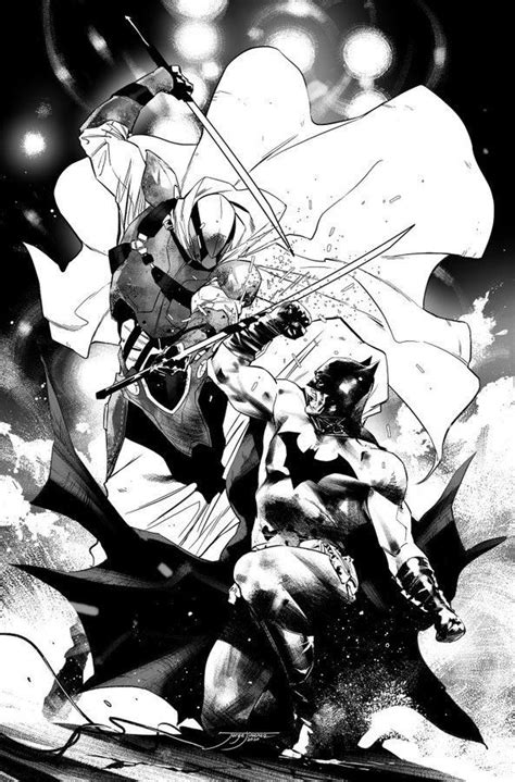 Batman And Robin Wayne Fighting In Black And White