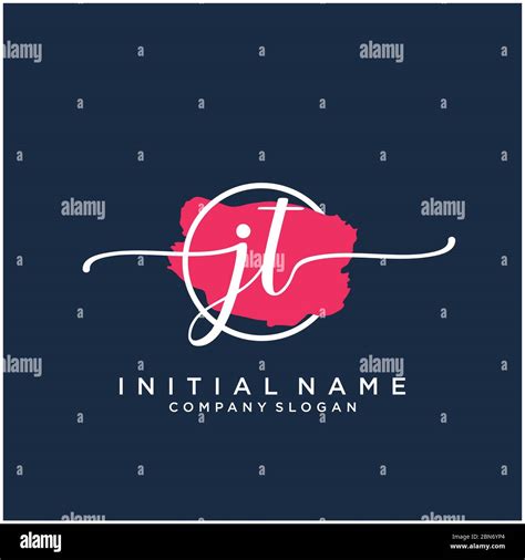 Initial Jt Handwriting Logo With Brush Template Vector Stock Vector