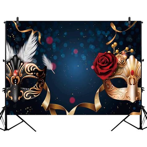 Buy Allenjoy 7x5ft Polyester Black And Gold Mardi Gras Carnival