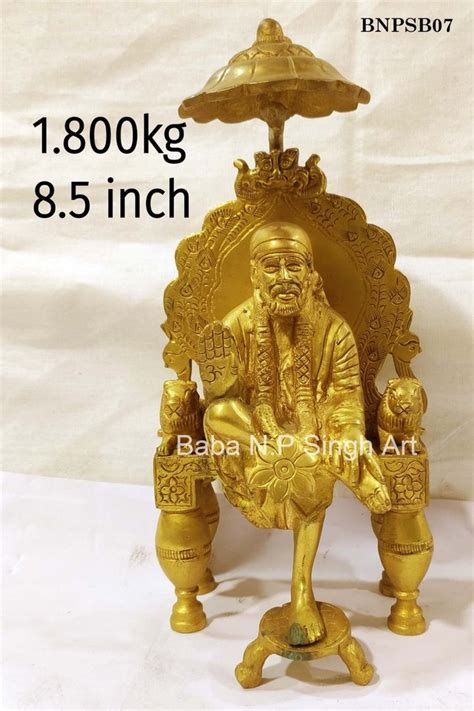 Brass Idol Sai Baba Singhasan Statues Size H 8 Inch At Best Price