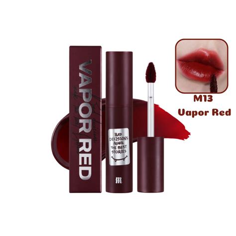 M13 Vỏ Đỏ Red Edition Son Kem Lì Merzy Mellow Tint Màu M13 Vapor Red