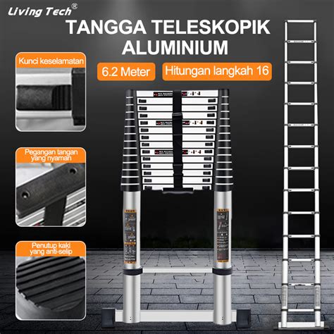 Jual Living Tangga Lipat Aluminium Teleskopik Rumah Tangga Tangga