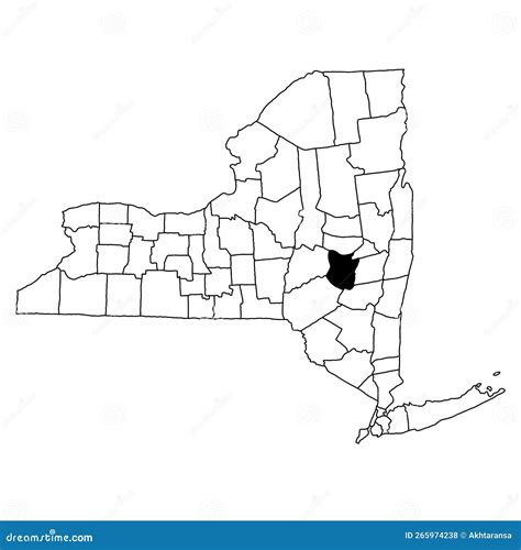 Map Of Schoharie County In New York State On White Background Single