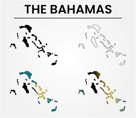 Premium Vector The Bahamas Map Silhouette Illustration Vector Art