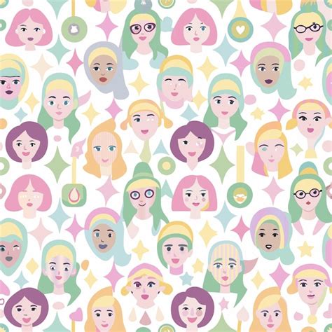 A Colorful Background With Many Different Characters Including The Face