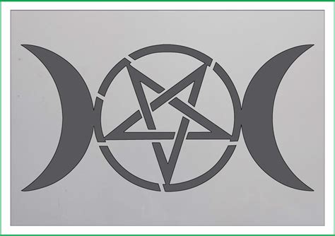 Pentagram Moons Pagan Wicca Symbol Print Mylar Stencil 190 Etsy