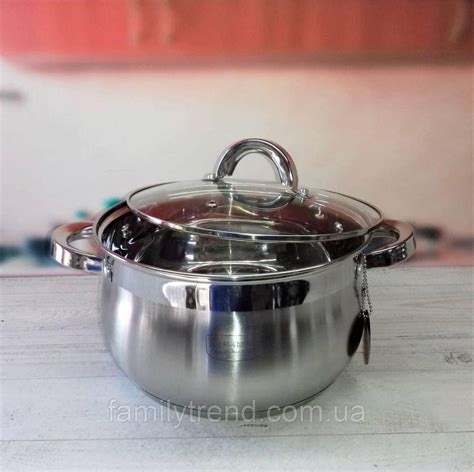 Кастрюля 6.5 Л Из Нержавеющей Стали Edenberg EB-3727 Кастрюля для ...