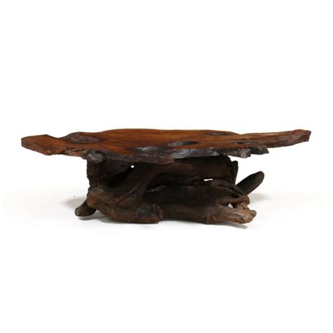 California Redwood Free Form Plank Coffee Table Lot 436 October