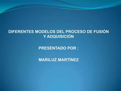 Modelo De Fusión Y Adquisición Ppt