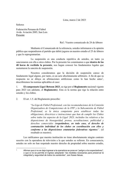 Coraz N Alianza Lima On Twitter Rt Sociosal Carta Notarial Del