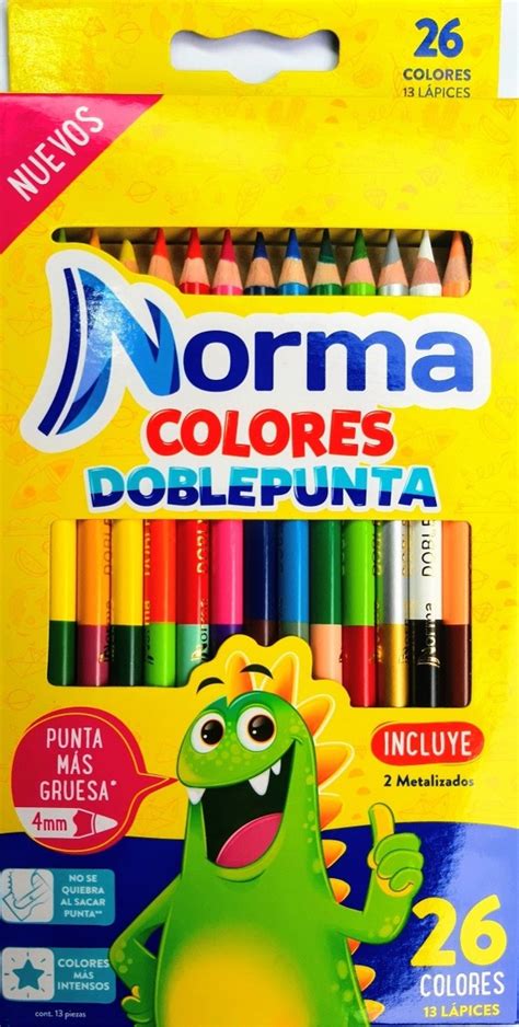 Cod 000130 Colores Norma Doble Punta 13 Unidades 26 Colores