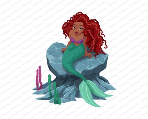 Little Mermaid Princess Ariel Black Mermaid Svg Png Instant Digital