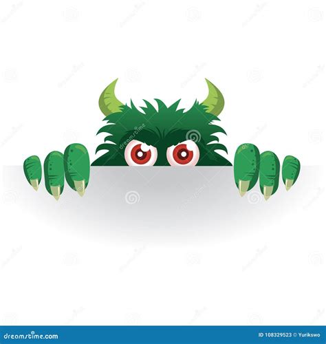 Stickers peeking monster stock vector. Illustration of vector - 108329523