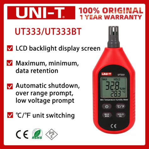 UNI T UT333 UT333BT Mini Temperature Humidity Meter LCD Digital Air