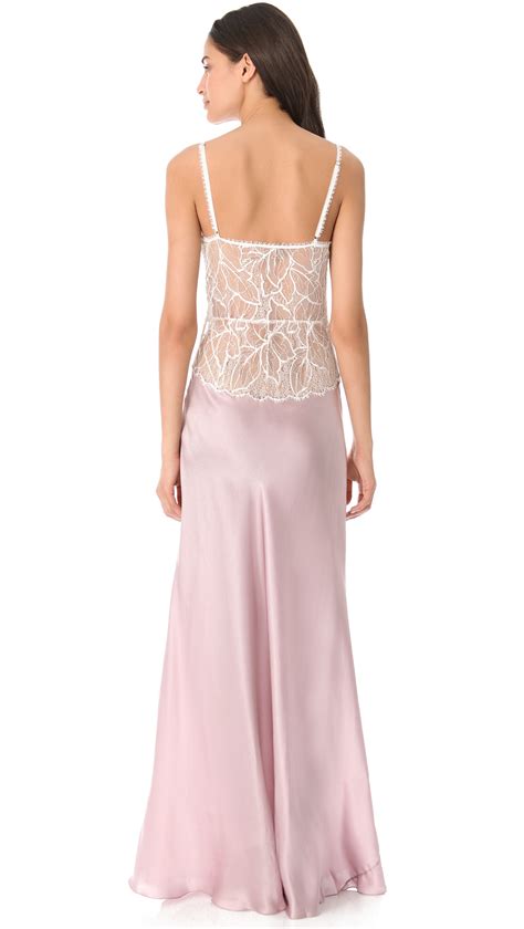 Lyst Jenny Packham Lace Silk Nightgown In Pink