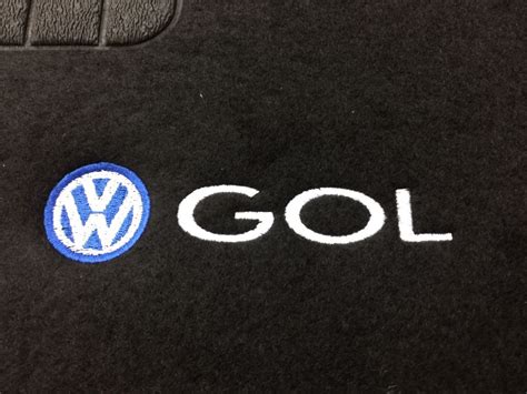 Jogo Tapete Vw Gol G G G Carpete Preto Logo Bordado R