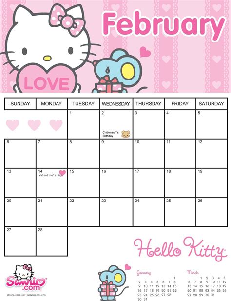 Calendar 2021 Printable Hello Kitty | Calendar Oct 2021