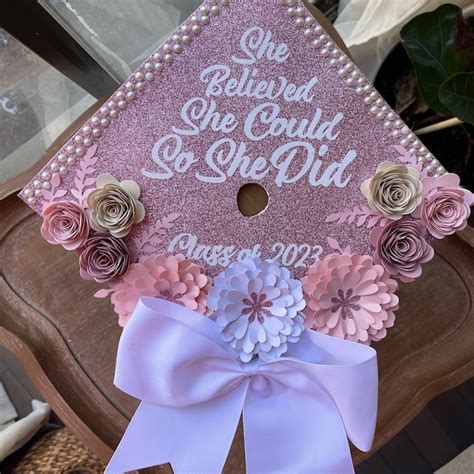 Floral Grad Cap Etsy