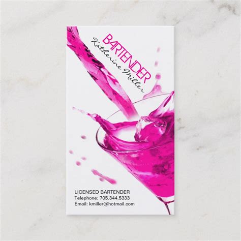 Customizable Bartender Business Card - Created by Colourful Designs Inc ...