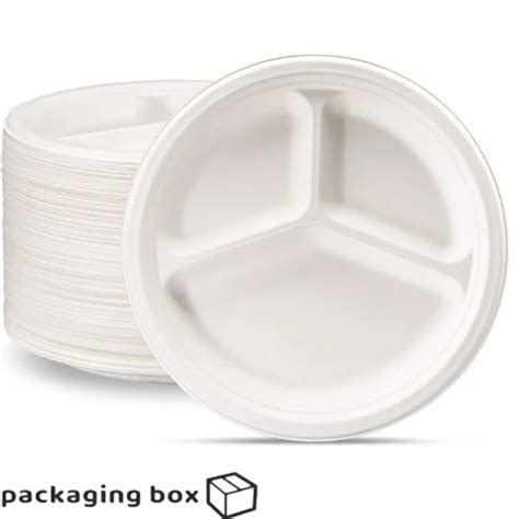 Compostable Compartment Paper Plates Eco Disposable Plates