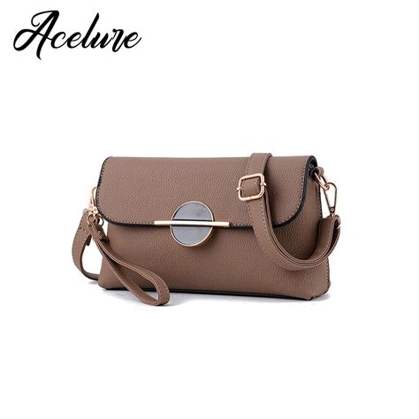 Acelure Hot Sale Solid Crossbody Bag Women Casual Fashion Pu Leather Shoulder Bags Ladies Tote