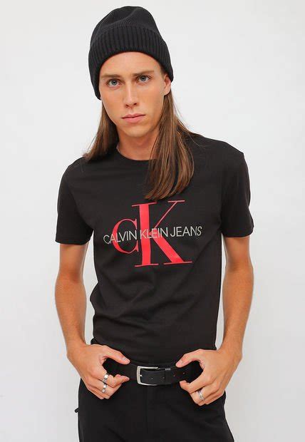 Polera Calvin Klein Jeans Seasonal Monogram Tee 2 Negro Calce Regular