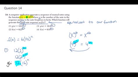 Algebra Regents January 2017 Question 14 YouTube