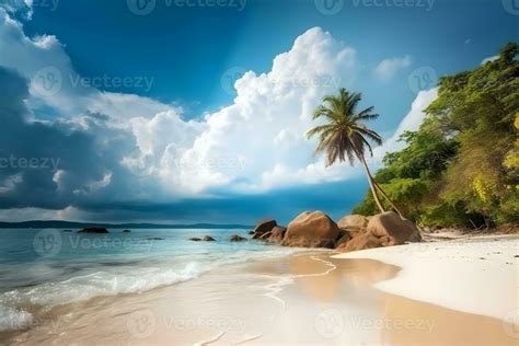 Beautiful Tropical Beach Background Made With AI Generated 25550626