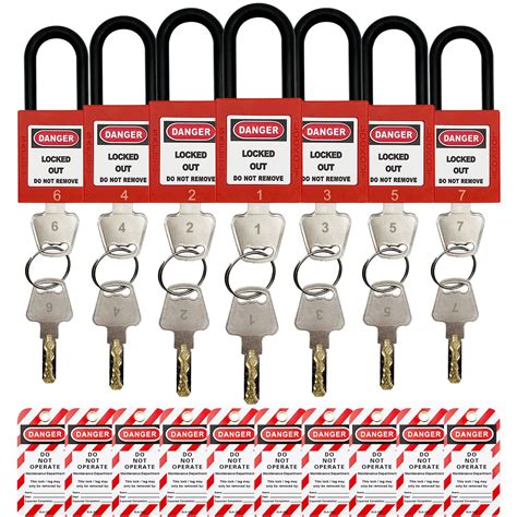 Buy SAFBY 7 Keyed Different Lockout Tagout Locks With 10 Lock Out Tag