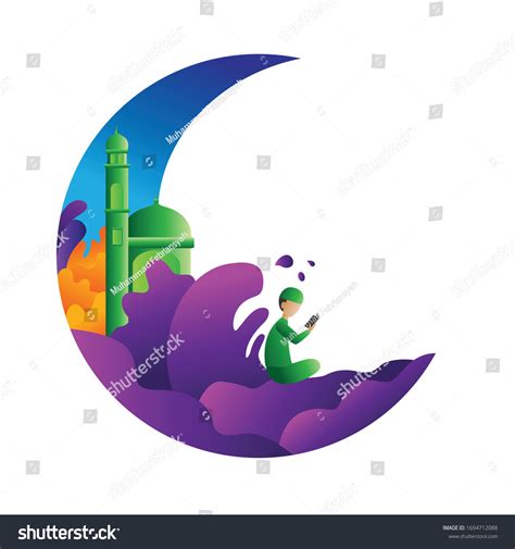 Vector Illustration Ramadan Kareem Men Holy Stock Vector Royalty Free