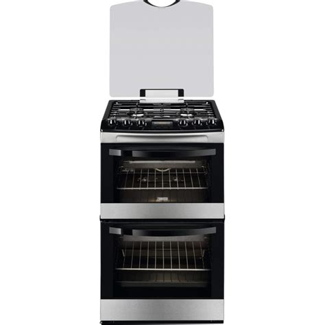 Zanussi Zcg43210xa 55cm Double Cavity Lpg Gas Cooker Stainless Steel