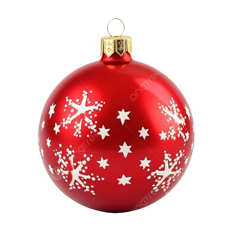 Red Christmas Ball With Stars Red Christmas Ball PNG Transparent