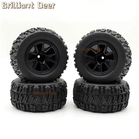 Pcs Mm Monster Truck Tires Tyre Wheel With Mm Hex Upgrade