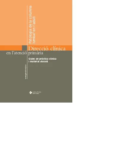 lumbar en l adult Patologia de la columna Direcció clínica en l atenció